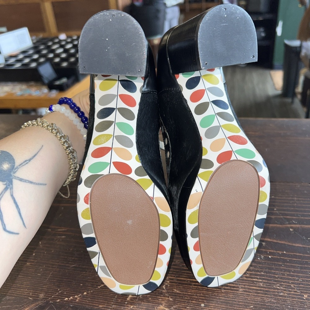 Orla Kiely X Clarks Orla Dotty Leather Mary Jane Sz7 Pinup Rockabilly Heels - Picture 8 of 8